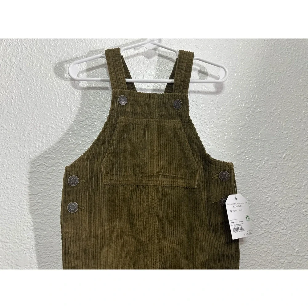 NWT Little Co. by Lauren Conrad Corduroy Overalls Baby  Sz 24 Months Olive Green